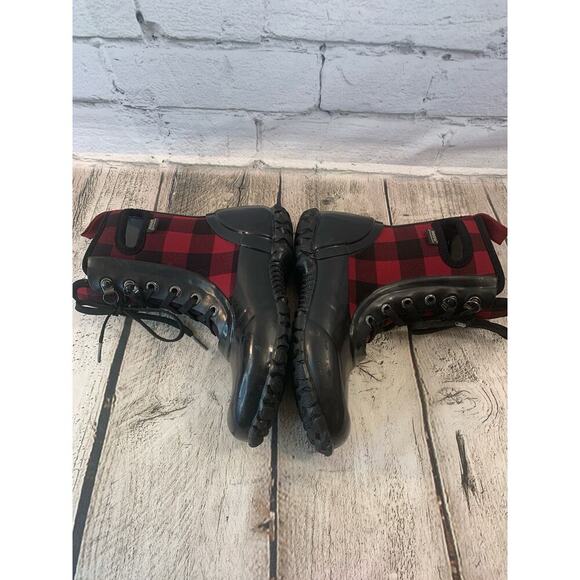 BOGS Girl’s “Sidney” Lace Up Buffalo Plaid Boots / Size: 12 - Picture 5 of 11